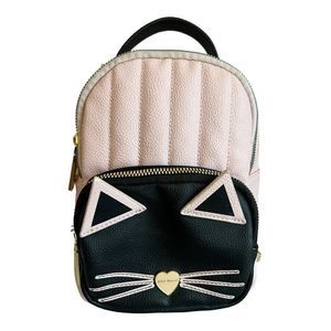 Betsey Johnson Cat Backpack (Pink, Blk & Gld)
